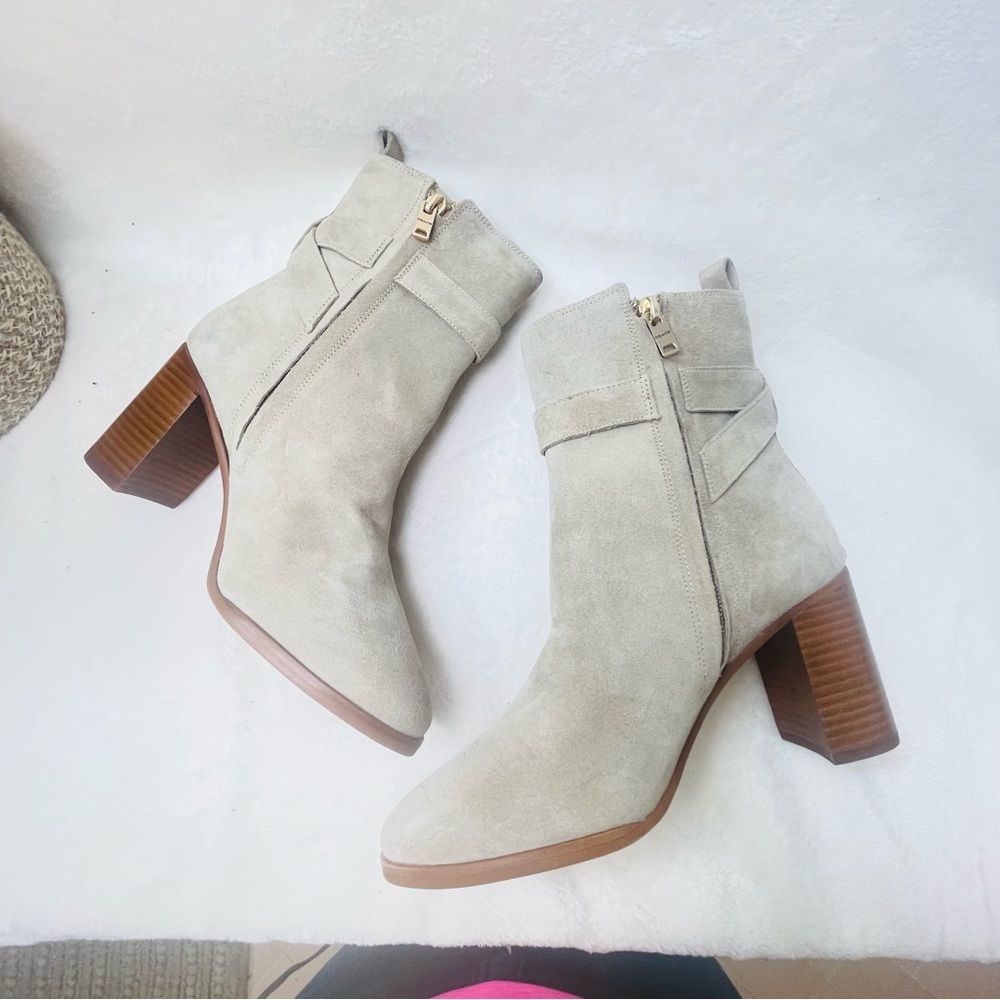 COACH BEIGE ‘OLIVIA’ LEATHER HEELED ANKLE BOOTS size 7.5  E 111‎ - Picture 14 of 16